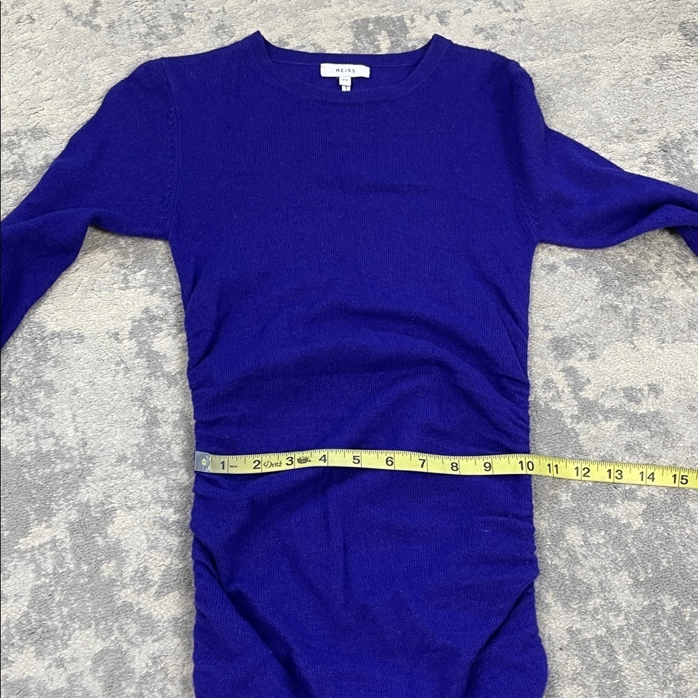 New Reiss Charley Ruched Long Sleeve Sweater Dress Wool Blend Purple Sz XS - Picture 10 of 16